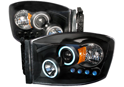 Black CCFL Projector Headlights With LEDs 06-08 Dodge Ram Black CCFL Projector Headlights With LEDs 06-08 Dodge Ram